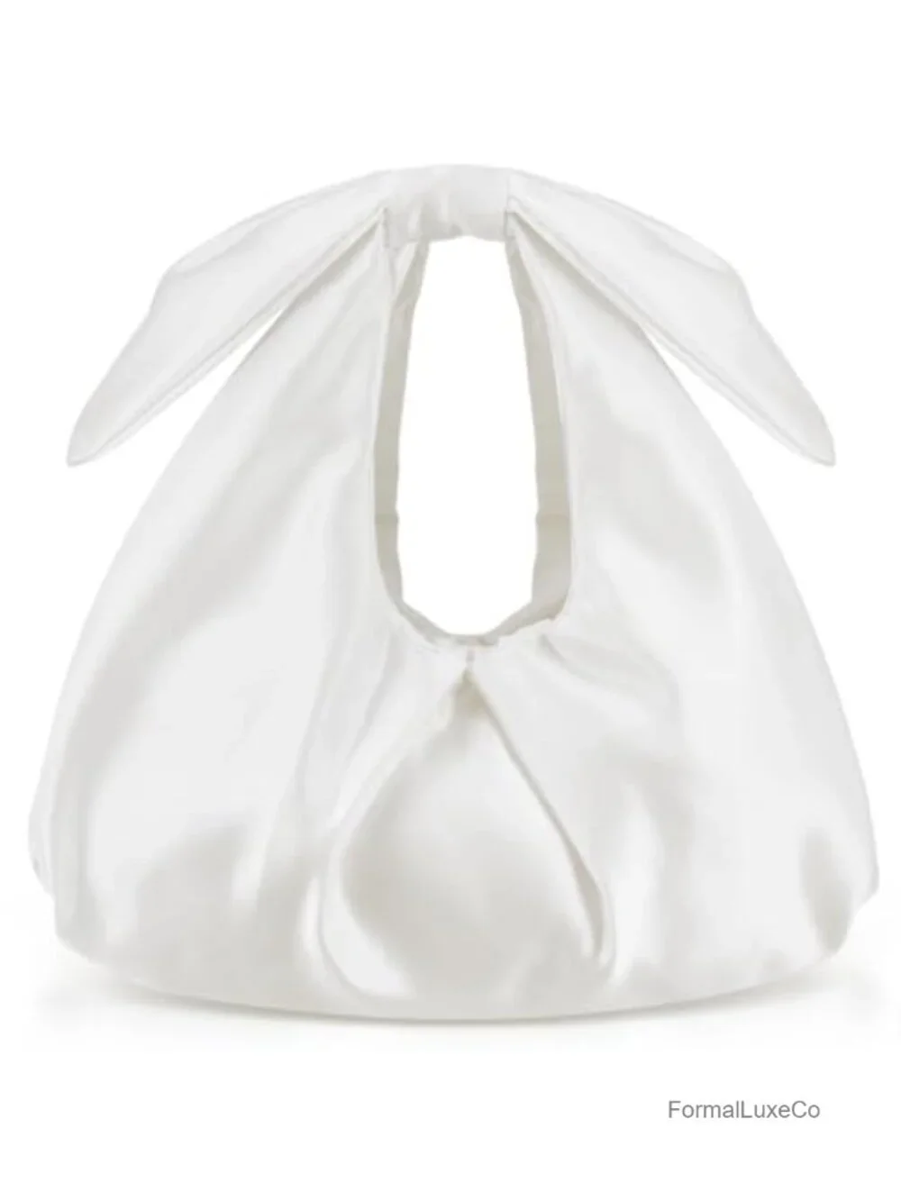 Satin Bow Clutch Evening Bag Ruched Handbag, Wedding Purse, Bridesmaid Gift